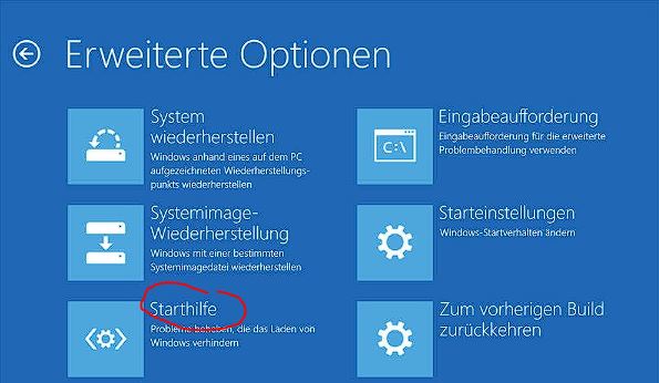 Erweiterte Optionen bei Windows 10 und Windows 11